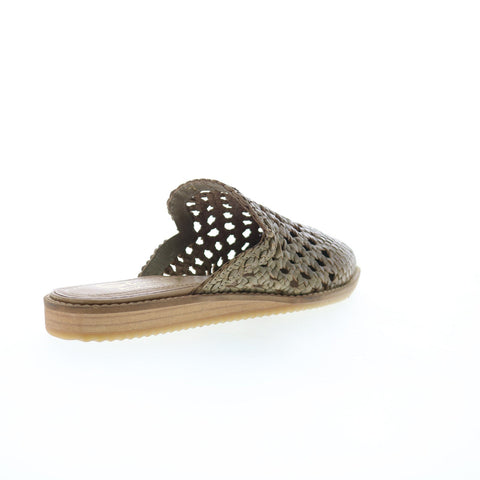 Sbicca Bristol PS200 Womens Gray Leather Slip On Mule Flats Shoes