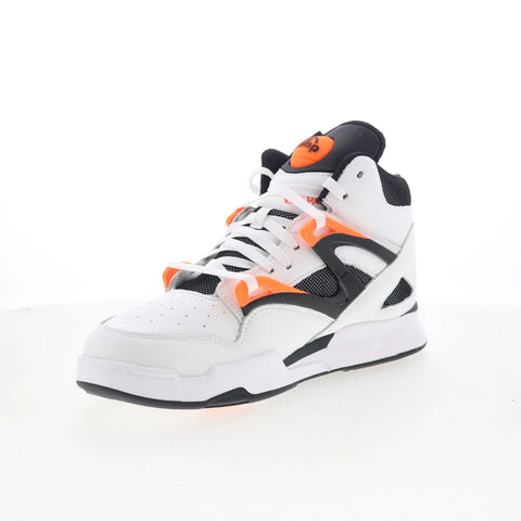 Reebok Pump Omni Zone II Mens White Leather Lace Up Lifestyle Sneakers Shoes