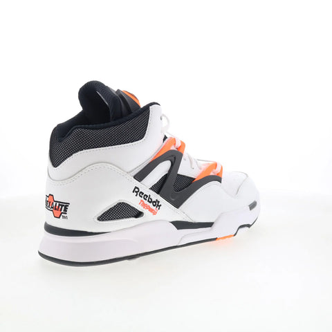 Reebok Pump Omni Zone II Mens White Leather Lace Up Lifestyle Sneakers Shoes
