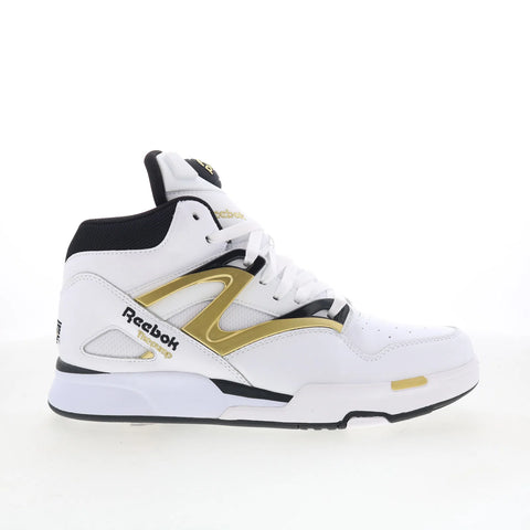 Reebok Pump Omni Zone II Mens White Leather Lifestyle Sneakers Shoes