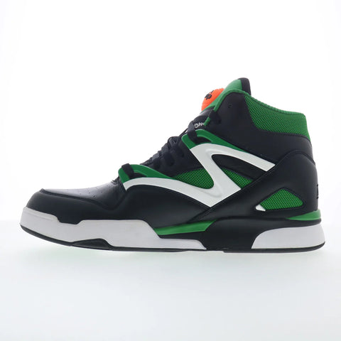 Reebok Pump Omni Zone II Mens Black Leather Lace Up Lifestyle Sneakers Shoes