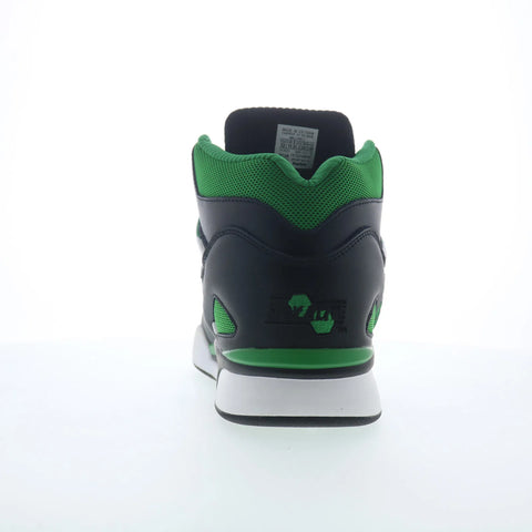 Reebok Pump Omni Zone II Mens Black Leather Lace Up Lifestyle Sneakers Shoes