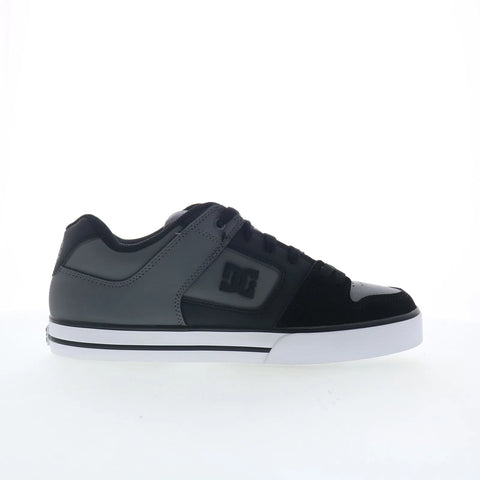 DC Pure 300660-XKSS Mens Gray Leather Lace Up Skate Inspired Sneakers Shoes