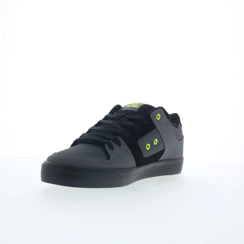 DC Pure DC01782028-GRYBLK Mens Gray Leather Skate Inspired Sneakers Shoes