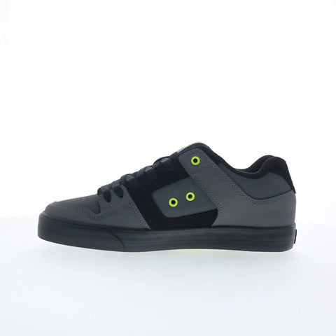 DC Pure DC01782028-GRYBLK Mens Gray Leather Skate Inspired Sneakers Shoes