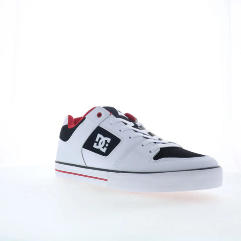 DC Pure DC01782110-WHBKRD Mens White Leather Skate Inspired Sneakers Shoes