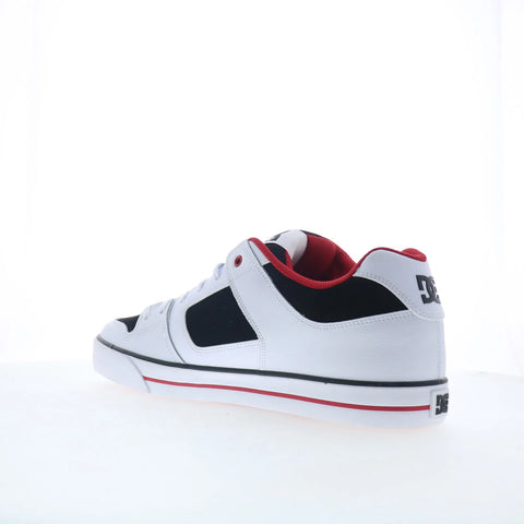 DC Pure DC01782110-WHBKRD Mens White Leather Skate Inspired Sneakers Shoes