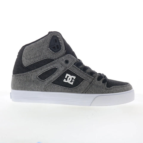 DC Pure High-Top WC TX SE Mens Black Canvas Skate Inspired Sneakers Shoes