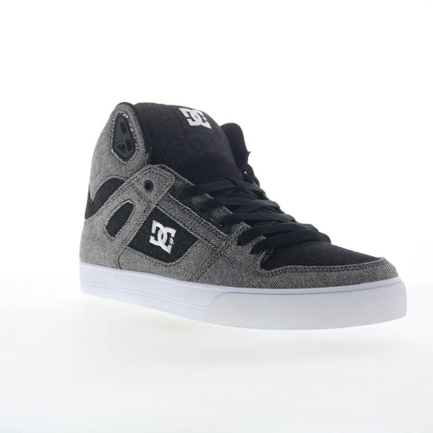 DC Pure High-Top WC TX SE Mens Black Canvas Skate Inspired Sneakers Shoes