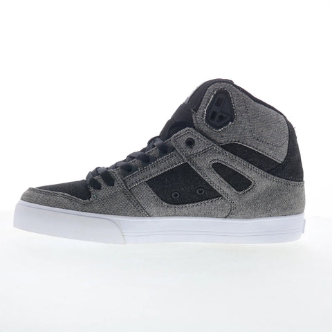DC Pure High-Top WC TX SE Mens Black Canvas Skate Inspired Sneakers Shoes