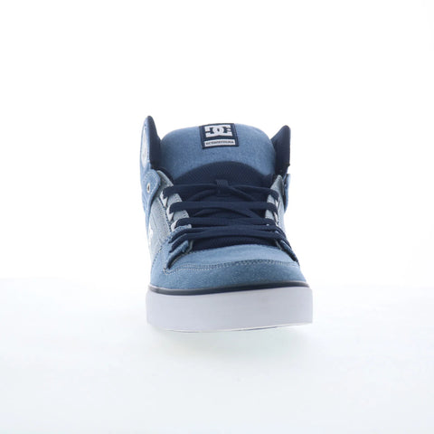DC Pure High-Top WC TX SE Mens Blue Canvas Skate Inspired Sneakers Shoes