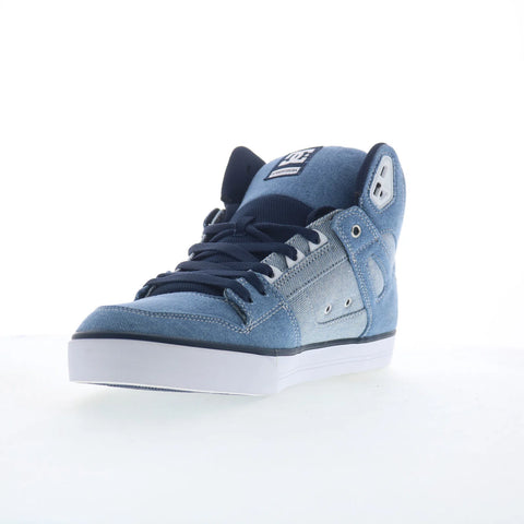 DC Pure High-Top WC TX SE Mens Blue Canvas Skate Inspired Sneakers Shoes