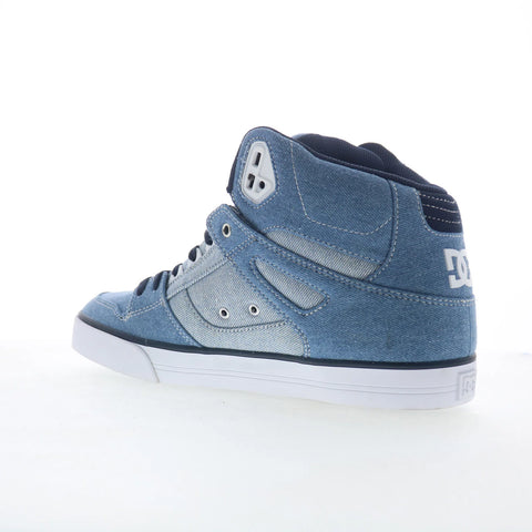 DC Pure High-Top WC TX SE Mens Blue Canvas Skate Inspired Sneakers Shoes