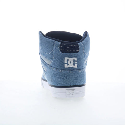 DC Pure High-Top WC TX SE Mens Blue Canvas Skate Inspired Sneakers Shoes