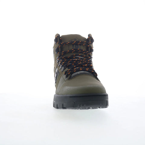 DC Pure High-Top WR Boot Mens Green Leather Skate Inspired Sneakers Shoes