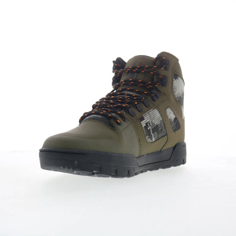DC Pure High-Top WR Boot Mens Green Leather Skate Inspired Sneakers Shoes