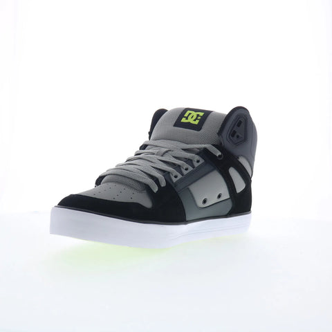 DC Pure High Top WC Mens Gray Leather Skate Inspired Sneakers Shoes