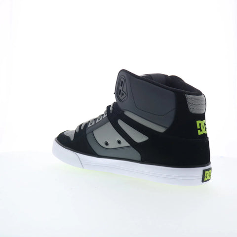 DC Pure High Top WC Mens Gray Leather Skate Inspired Sneakers Shoes
