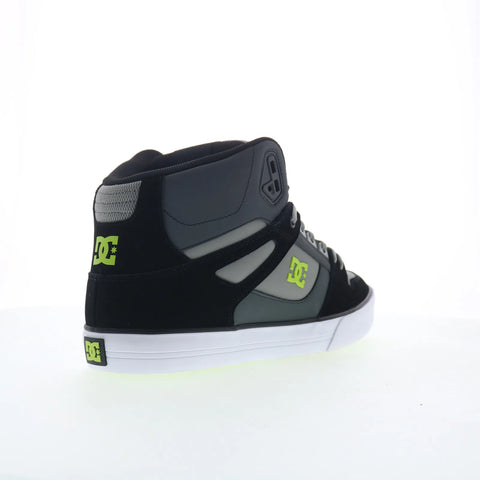 DC Pure High Top WC Mens Gray Leather Skate Inspired Sneakers Shoes