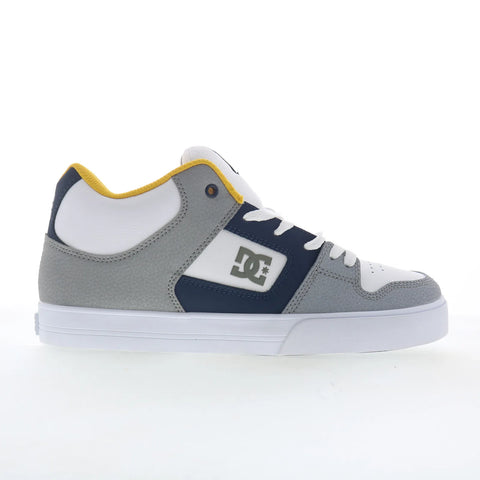 DC Pure Mid ADYS400082-WHN Mens White Leather Skate Inspired Sneakers Shoes