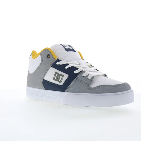 DC Pure Mid ADYS400082-WHN Mens White Leather Skate Inspired Sneakers Shoes