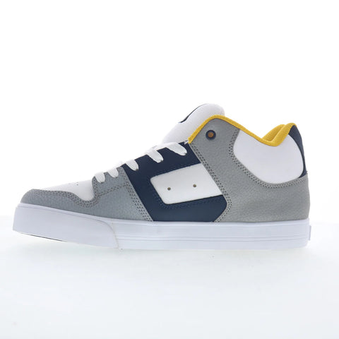 DC Pure Mid ADYS400082-WHN Mens White Leather Skate Inspired Sneakers Shoes
