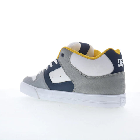 DC Pure Mid ADYS400082-WHN Mens White Leather Skate Inspired Sneakers Shoes