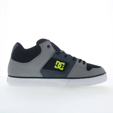 DC Pure Mid ADYS400082-XKSG Mens Black Leather Skate Inspired Sneakers Shoes