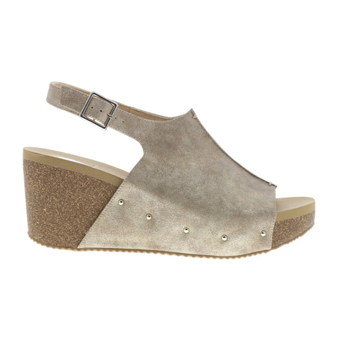 Volatile Division PV124 Womens Beige Synthetic Hook & Loop Wedges Sandals Shoes