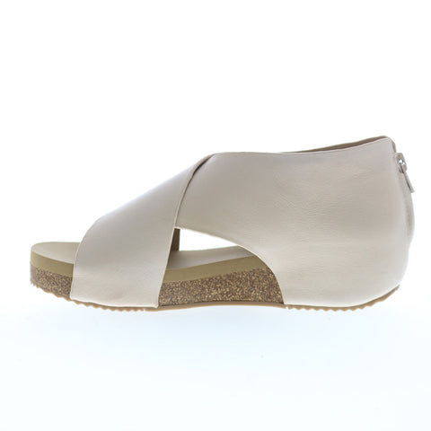 Volatile Alton PV135 Womens Beige Leather Zipper Strap Sandals Shoes