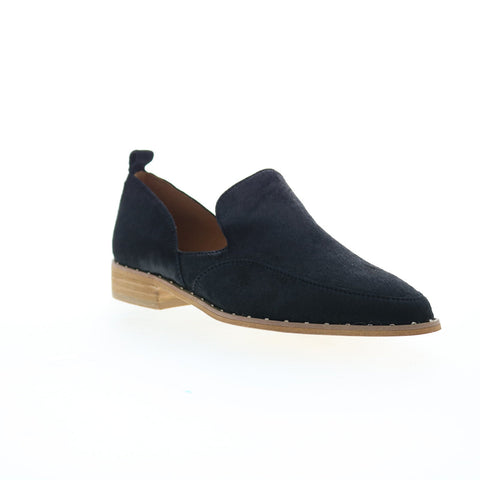 Very Volatile Valegro PVV605 Womens Black Leather Slip On Loafer Flats Shoes