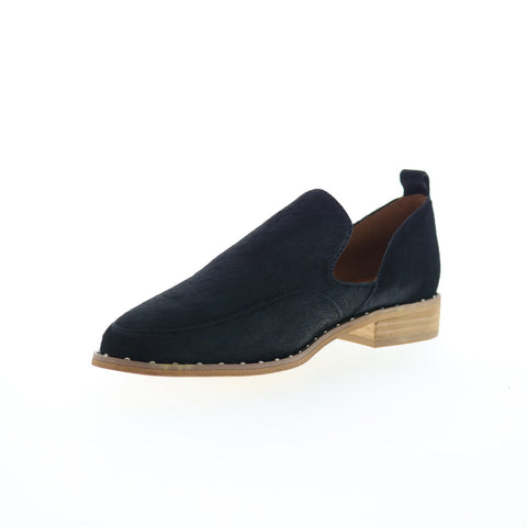 Very Volatile Valegro PVV605 Womens Black Leather Slip On Loafer Flats Shoes