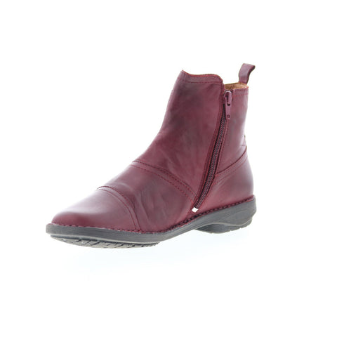 Miz Mooz Pyper Womens Burgundy Leather Zipper Casual Dress Boots