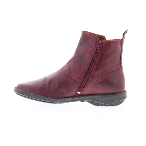 Miz Mooz Pyper Womens Burgundy Leather Zipper Casual Dress Boots