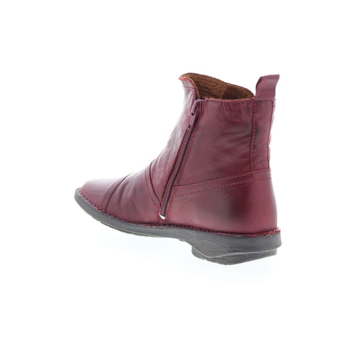 Miz Mooz Pyper Womens Burgundy Leather Zipper Casual Dress Boots