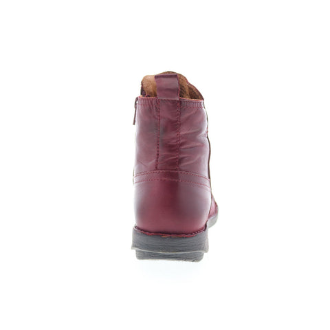 Miz Mooz Pyper Womens Burgundy Leather Zipper Casual Dress Boots