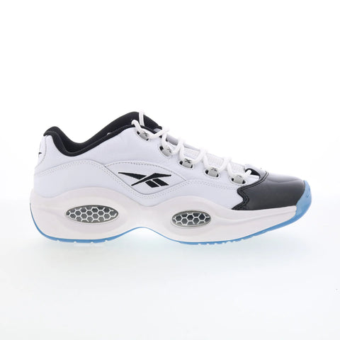 Reebok Question Low Mens White Synthetic Lace Up Athletic Basketball Shoes