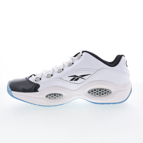 Reebok Question Low Mens White Synthetic Lace Up Athletic Basketball Shoes