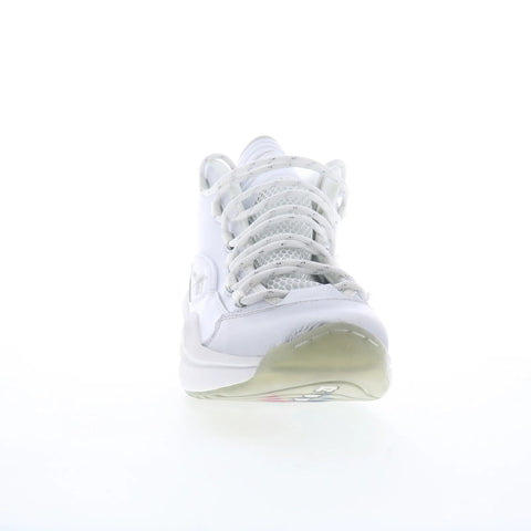 Reebok Question Mid Mens White Leather Lace Up Athletic Basketball Shoes