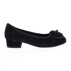 David Tate Quick Womens Black Suede Slip On Ballet Flats Shoes