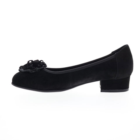 David Tate Quick Womens Black Suede Slip On Ballet Flats Shoes