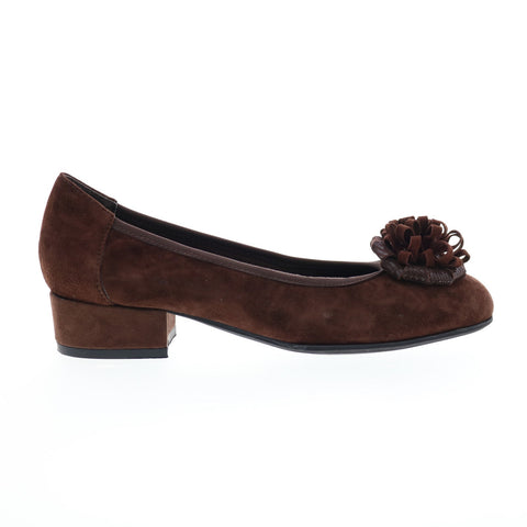 David Tate Quick Womens Brown Wide Suede Slip On Ballet Flats Shoes
