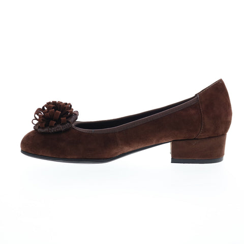 David Tate Quick Womens Brown Wide Suede Slip On Ballet Flats Shoes