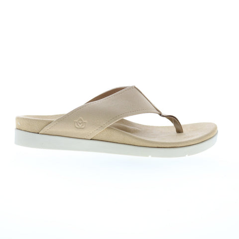 Spenco Hampton Suede 20214 Womens Beige Suede Flip-Flops Sandals Shoes