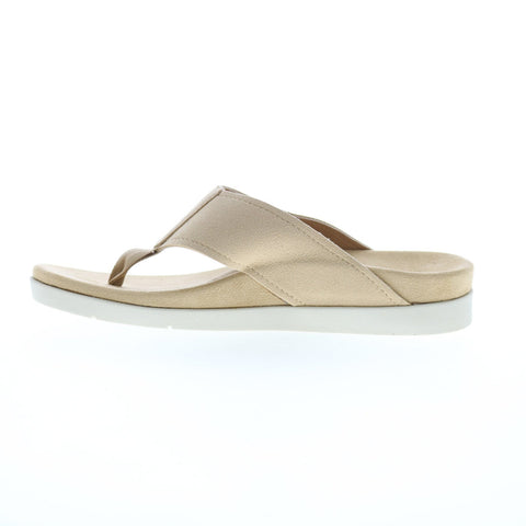 Spenco Hampton Suede 20214 Womens Beige Suede Flip-Flops Sandals Shoes