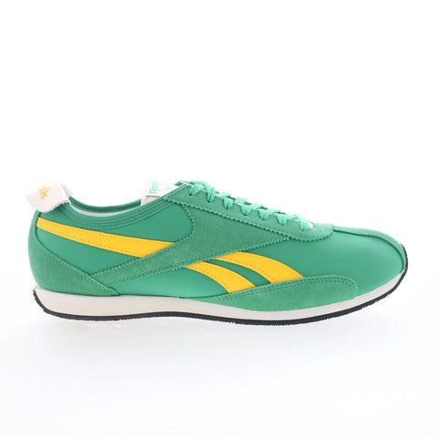 Reebok R400 Mens Green Suede Lace Up Lifestyle Sneakers Shoes