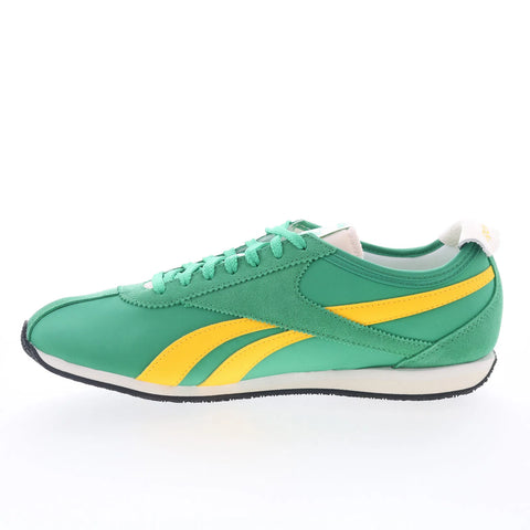 Reebok R400 Mens Green Suede Lace Up Lifestyle Sneakers Shoes
