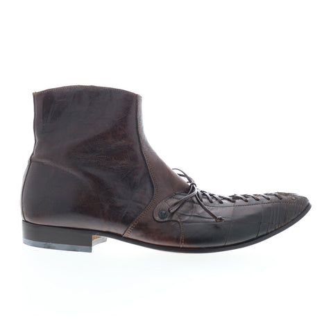 Debut Orleans R690 Mens Brown Leather Zipper Casual Dress Boots