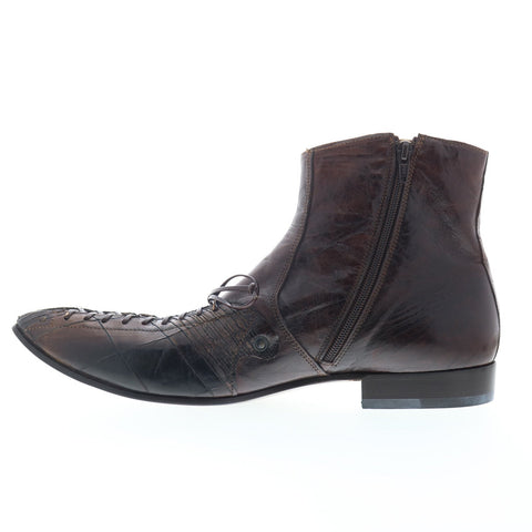 Debut Orleans R690 Mens Brown Leather Zipper Casual Dress Boots