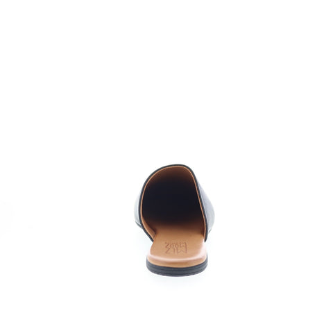 MIz Mooz Rachelle Womens Black Leather Slip On Mule Flats Shoes